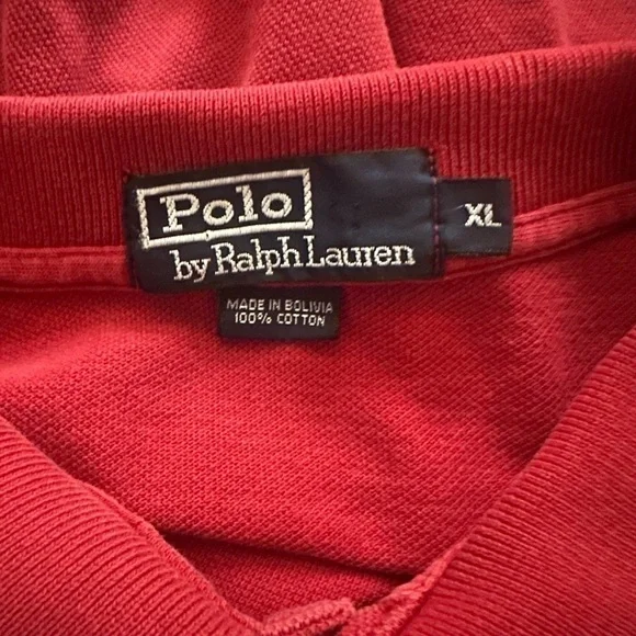 Men’s pre own as is red Ralph Lauren polo cotton shirt size XL - Picture 2 of 3